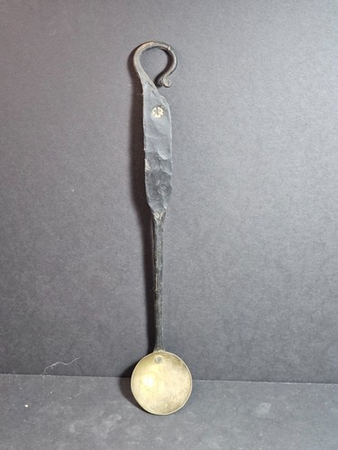 12" hand forged tasting ladle 2 " bowl, makers mark, made in the 1970s - Picture 5 of 6