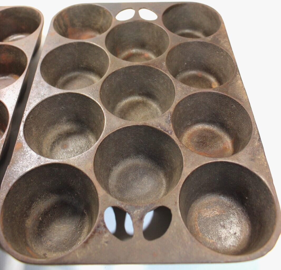 Pair of Cast Iron Muffin Popover Pans Marked "A", Griswold/Wagner? eBay