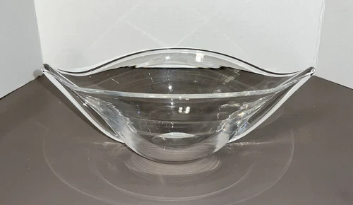 Vintage Steuben Art Glass Bowl Unique Design   11.75” X 6.5”  Signed