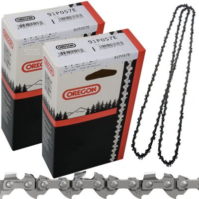 2 Sägeketten OREGON 91P057E 3/8 1,3mm 57TG 40 cm IKRA Aldi King Craft Kettensäge