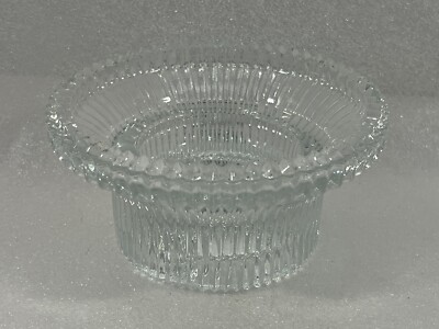Vintage Indiana Glass Reflection Crystal Diamond Point Candle Holder Reversible