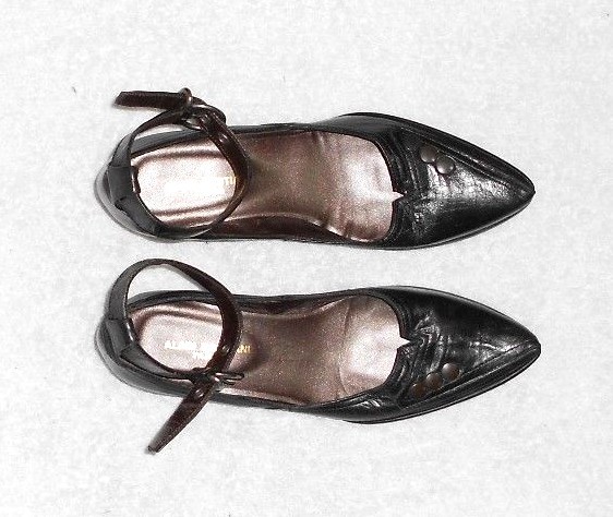 THE SELLER Éscarpins Femme Cuir Noir Compensé Fait à la Main 38