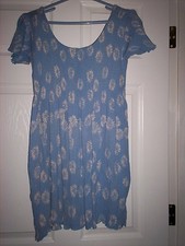 India blue ivory floral dress tunic top bohemian langenlook shift dress Cornell