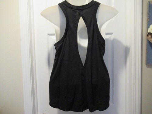 Victoria's Secret PINK Racerback Tank Top BLACK LOGO XL Open Back NWT RHINESTONE - Picture 4 of 4