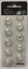 1 Pack Oticon miniFit 10mm Bass Single Vent Domes For Hearing Aids. 10 Total.