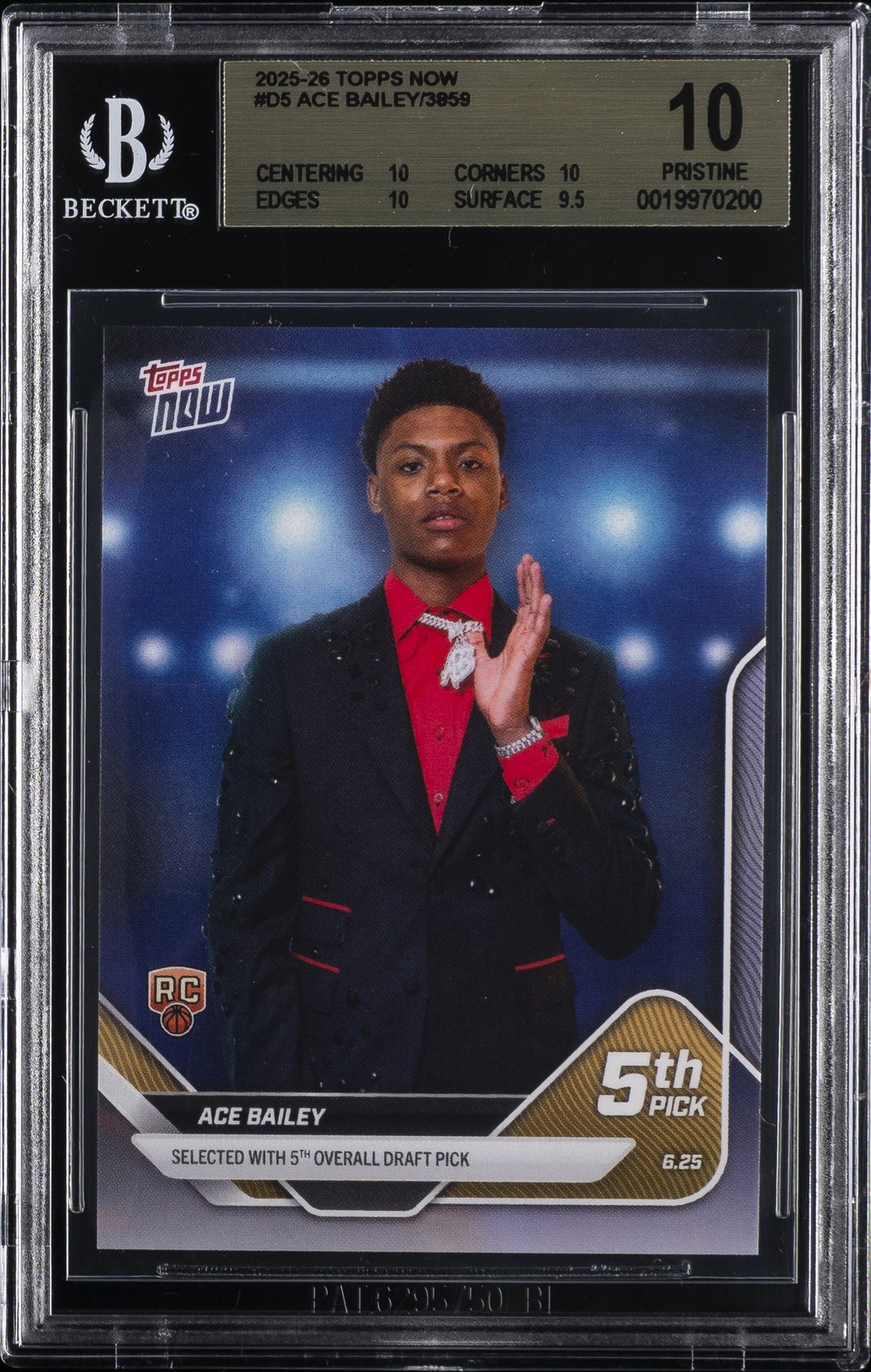 2025-26 TOPPS NOW #D5 ACE BAILEY BGS 10