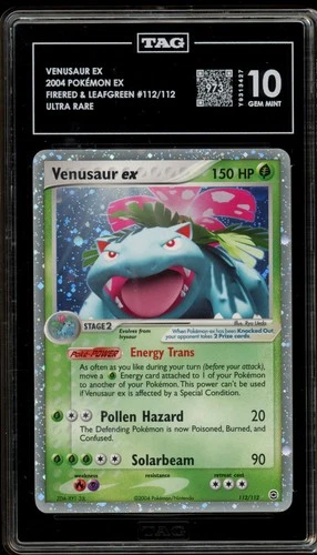 Pokemon Venusaur ex EX Fire Red & Leaf Green Holo Ultra Rare #112 TAG 10
