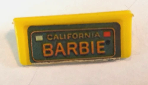 Vintage Barbie Car Replacement Parts License Plate