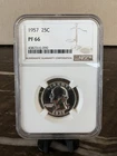 1957 25c Washington Proof Silver Quarter Dollar NGC PF66