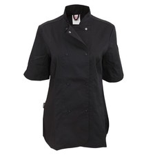 Image of Dennys Womens/Ladies Short Sleeve Fitted Chef Jacket BC3471