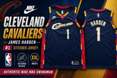 Nike Cleveland Cavaliers James Harden #1 Jersey Men s 3XL Blue Stitched NBA