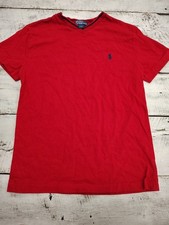 Polo Ralph Lauren Boys Red Logo T-Shirt Short Sleeve Crew Neck Size S 170 US 8