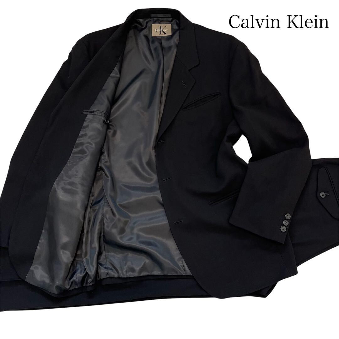 Calvin Klein Black Wool 3 Button Business Suit Set Japan L Auth From Japan