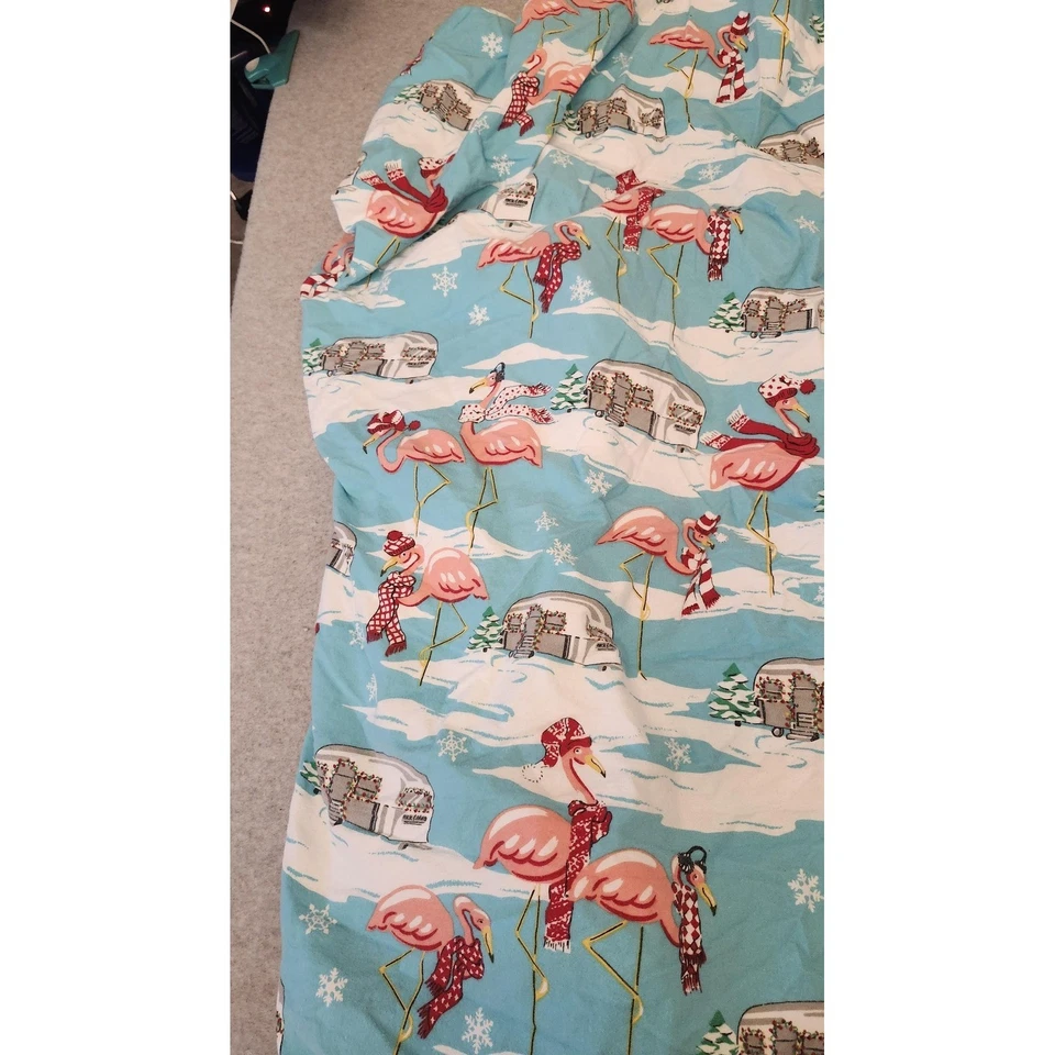 Sábana Ajustable Nick & Nora Franela Reina Invierno Flamenco Cámper Navidad Foto 3 de 4