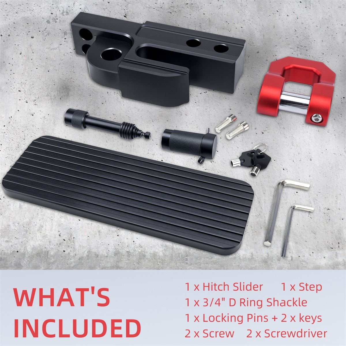 Universal 2" Receiver Tow Hitch Step for Trailer Truck Rear Bumper Guard Black