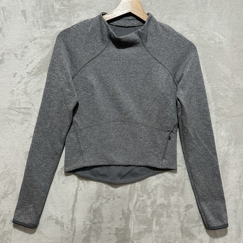 Lululemon Hill And Valley Mock Neck Women's 2 Heathered Slate Pullover Sweater