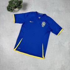VTG Nike Brazil 2008-2009 Away National Soccer Jersey Blue BOYS  Size XL 