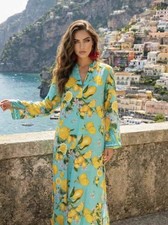 Antica Sartoria 2026 Aqua Lemon Long Kaftan Gorgeous S/M