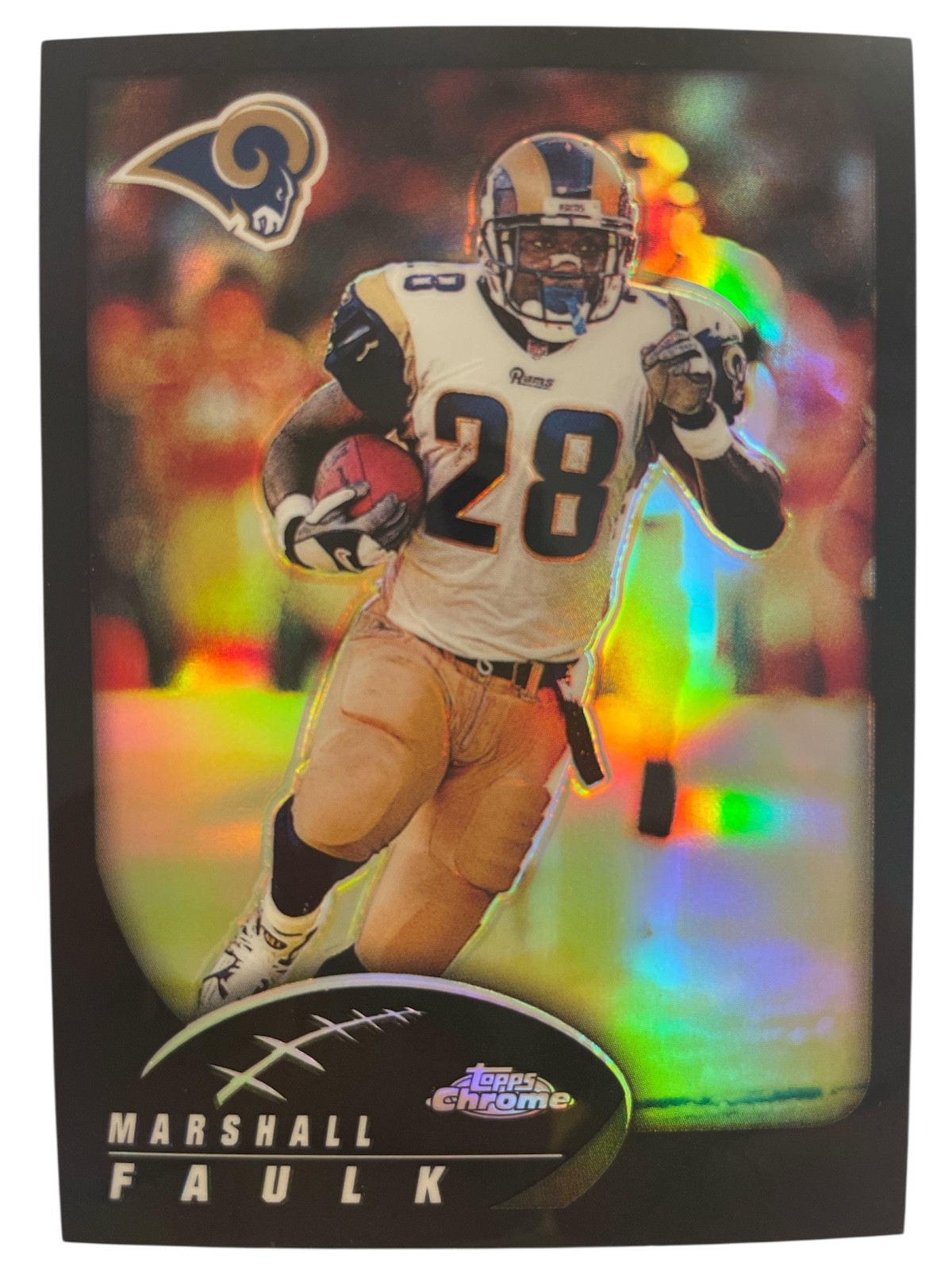 2002 Topps Chrome Black Refractor /599 Marshall Faulk #77