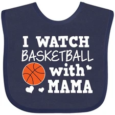 Inktastic I Watch Basketball With Mama Baby Bib Sports My Dad Cute Adorable Love