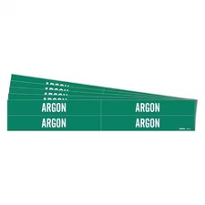 Brady 7015-4-Pk Pipe Marker, Adhesive, White, Argon, Pk5, 7015-4-Pk