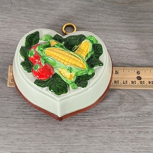 Vintage Japan Keramik Formen Wanddeko Obst Gemüse 4er Set - Bild 5 von 8