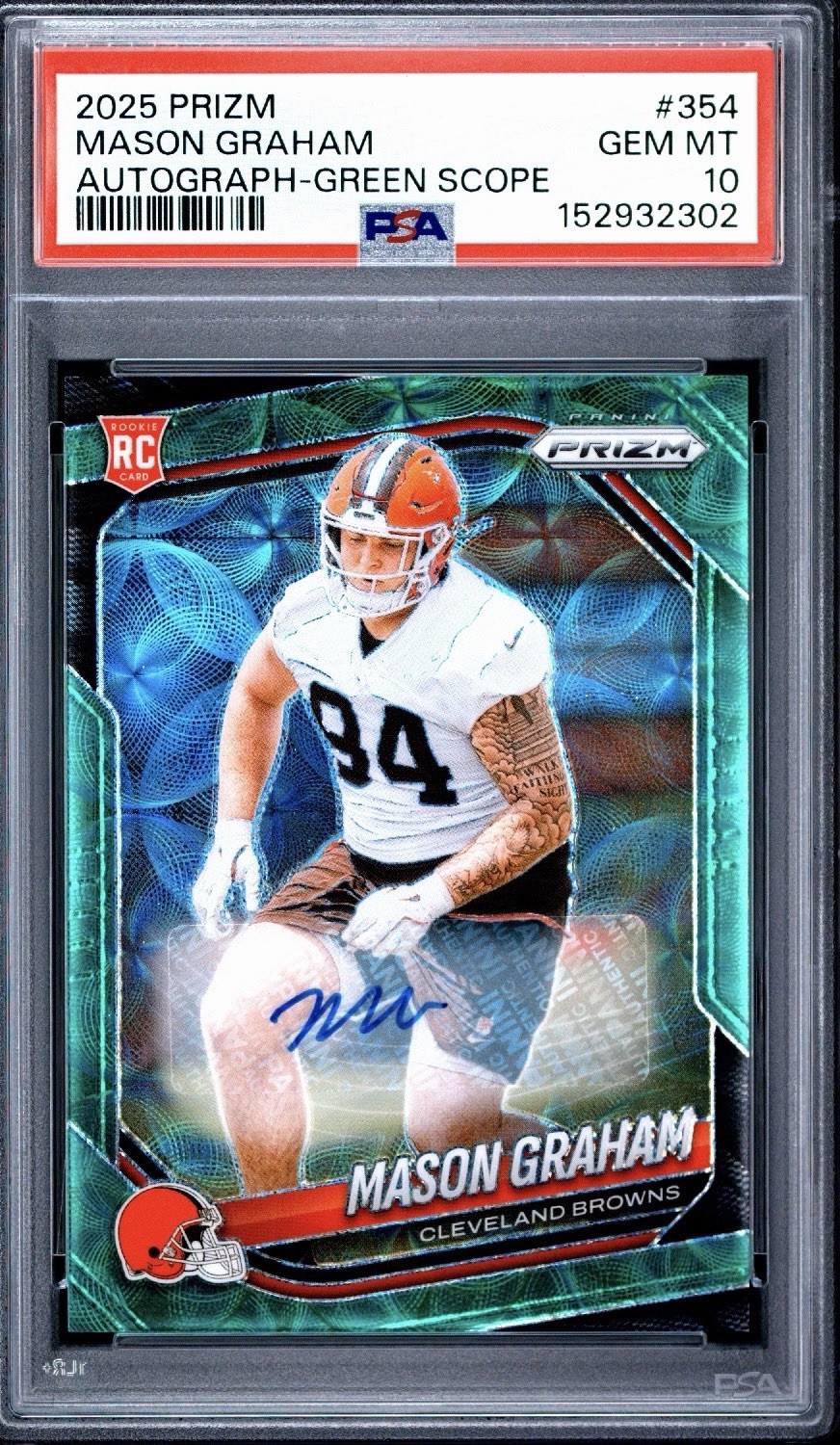 Mason Graham Panini Prizm #354 Autograph-Green Scope
