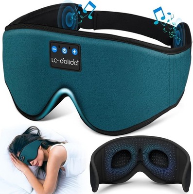 Sleep Mask with Bluetooth Headphones,LC-dolida Sleep Headphones Bluetooth (Blue)