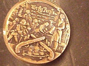 Vintage NRA We the People Declaration of Independence USA Brass Tone Lapel Pin