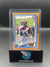 2025 Donruss Trey Amos Rated Rookie Orange AUTO RC #369 Commanders