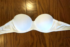 32A    SO    SEAMLESS VINTAGE    BRA PUSH UP STRAPLESS    WHITE WIRE PADS