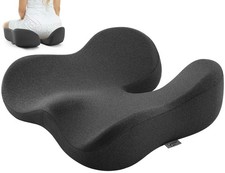 Memory Foam Seat Cushion Tailbone Sciatica Pain Relief Ergonomic Gray Office Car