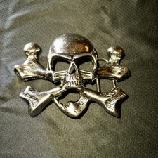 Silver Skull And Bones Belt Buckle Rock Metal Goth Biker Motorcycle