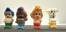 Lot of 4 Bubble Guppies Finger Puppets Toys Bath Water Mermaids