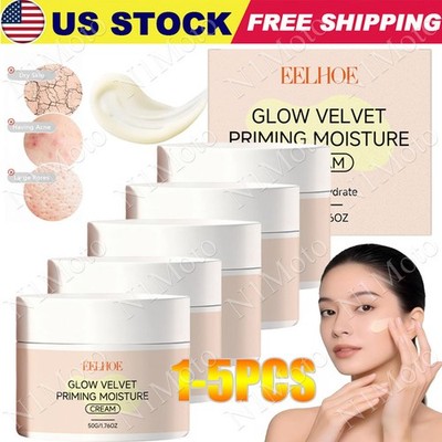 1-5X Glow Velvet Priming Moisture Cream,Pore Blurring and Makeup Gripping Primer