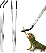 Extra Long Stainl Steel Reptile Feeding Tongs with Rubber Tip -