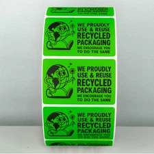 Eco-Friendly Recycled Packaging Stickers - Green Earth Labels for Sustainable bz