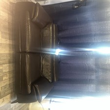 Electric Recliner Two Seater Sofa Black Leather