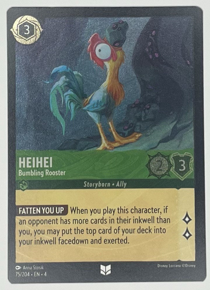 Heihei Bumbling Rooster 75/204 Cold Foil Ursula's Return Disney Lorcana NM