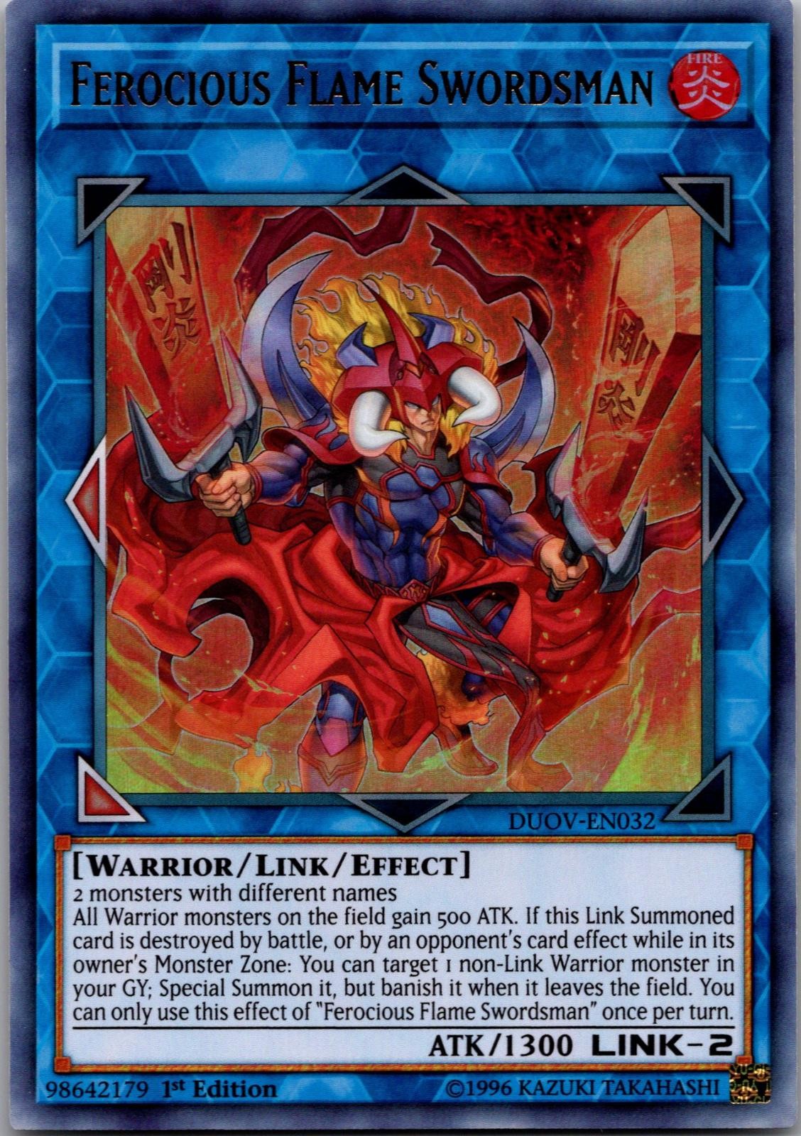 Ferocious Flame Swordsman DUOV-EN032 Ultra Rare Duel Overload Yu-Gi-Oh LP