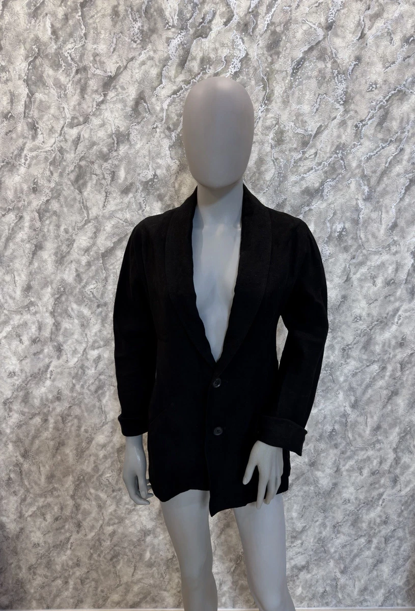 Yohji Yamamoto Black Coats, Jackets & Vests Linen Outer Shell for