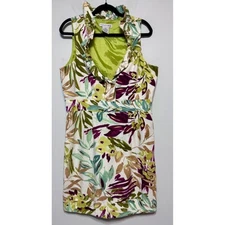 Tropicalcore Botanical Linen Dress Size 16 Coastal Grandma Resort Vacationcore