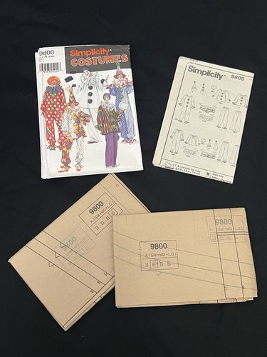 Simplicity 9800 Unisex Adult Clown Jester Hat Costume Pattern Size S-L Cosplay - Picture 2 of 11