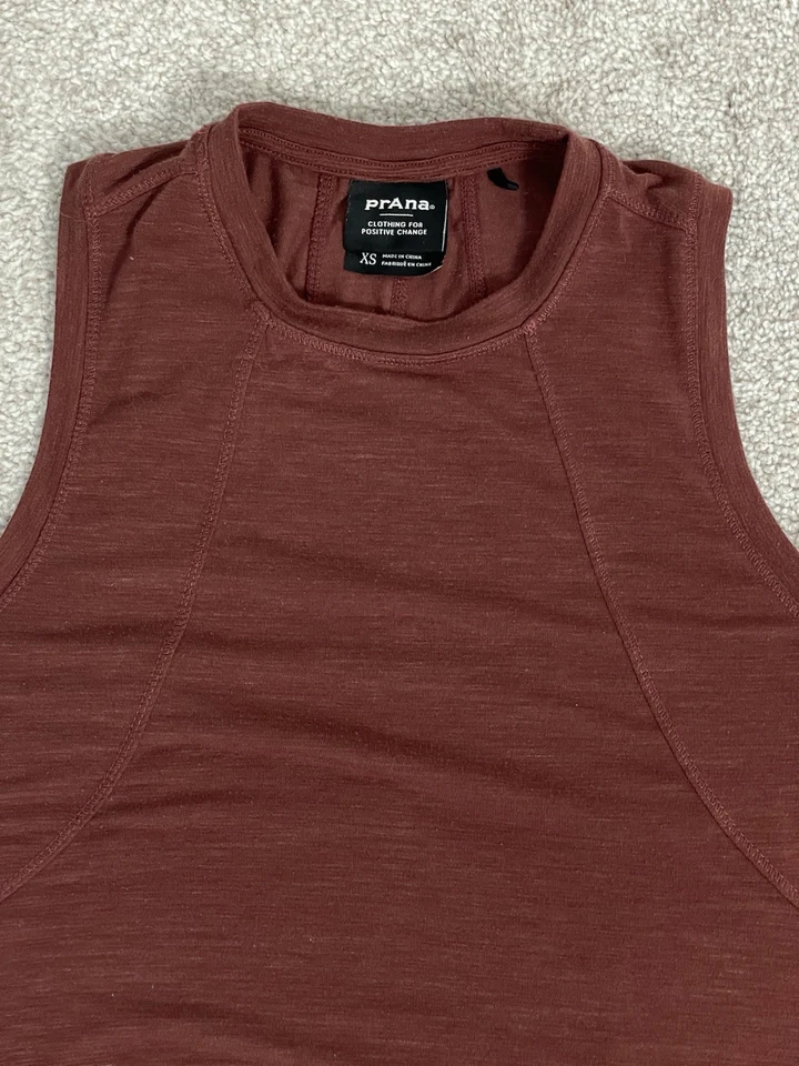 Camiseta sin mangas Prana Sol Protect para mujer talla XS roja camisa atlética senderismo escalada Foto 3 de 4