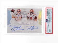 TREVOR LAWRENCE TRAVIS ETIENNE 2021 FLAWLESS AUTOGRAPH AUTO /25 PSA 9 Q5966