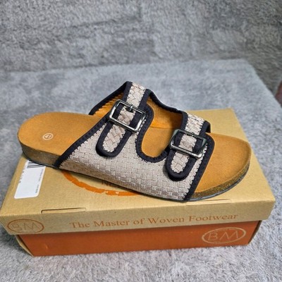 Bernie Mev Comfi Slide Sandal Bronze Woven Double Buckle Womens 41 New 10.5
