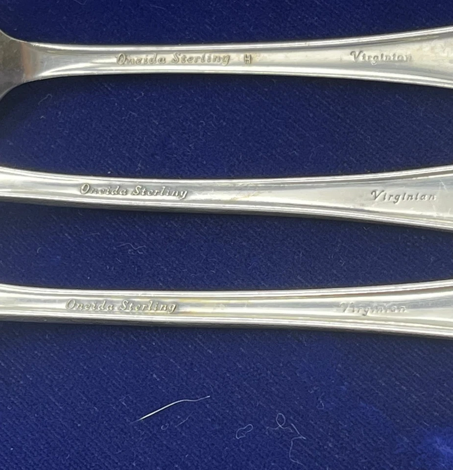 Vintage Oneida Virginian Sterling Silver 4 piece Place Setting 1942 No Mono - Image 4 of 4
