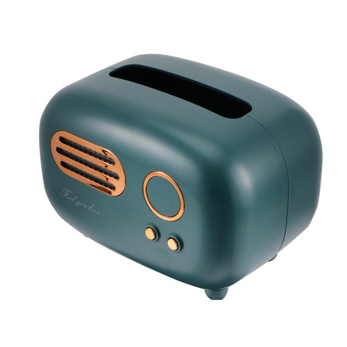 Tissue Box Mini Retro Radio Forma Tissue Caja de Almacenamiento Contenedor Escritorio- - Imagen 9 de 12