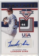 2017 USA Baseball Stars & Stripes Laundry Tag /6 Landon Sims #62 Patch Auto 0i76