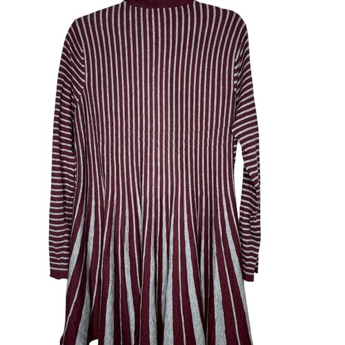 Soft Surroundings Womens Long Open Cardigan Sz L Striped Peplum Back Office - Picture 3 of 3